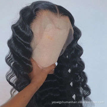 Deep Curly Transparent Lace Frontal Wig Raw Brazilian Virgin Human Hair Wholesale Yeswigs Hd Full Lace Front Wig Human Hair